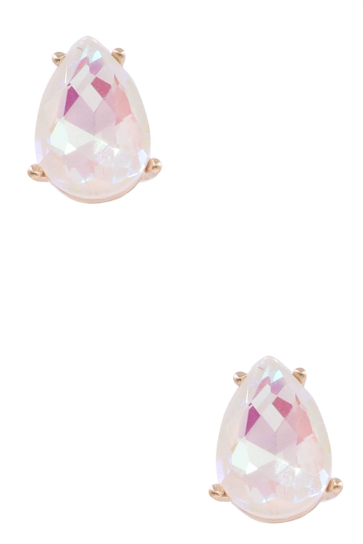 White Glass Teardrop Earrings