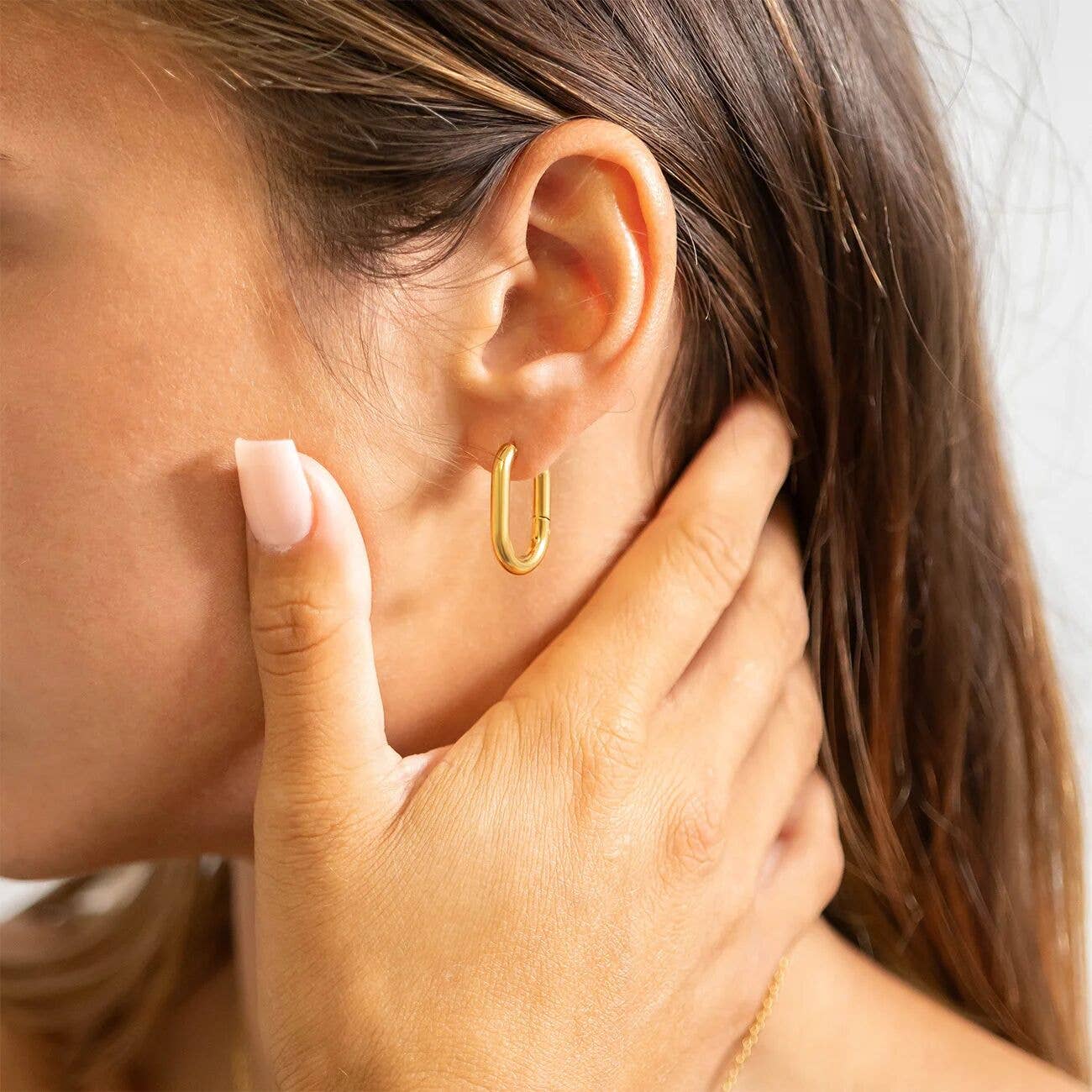 Non-tarnish, Hypoallergenic Oval Huggie Earrings