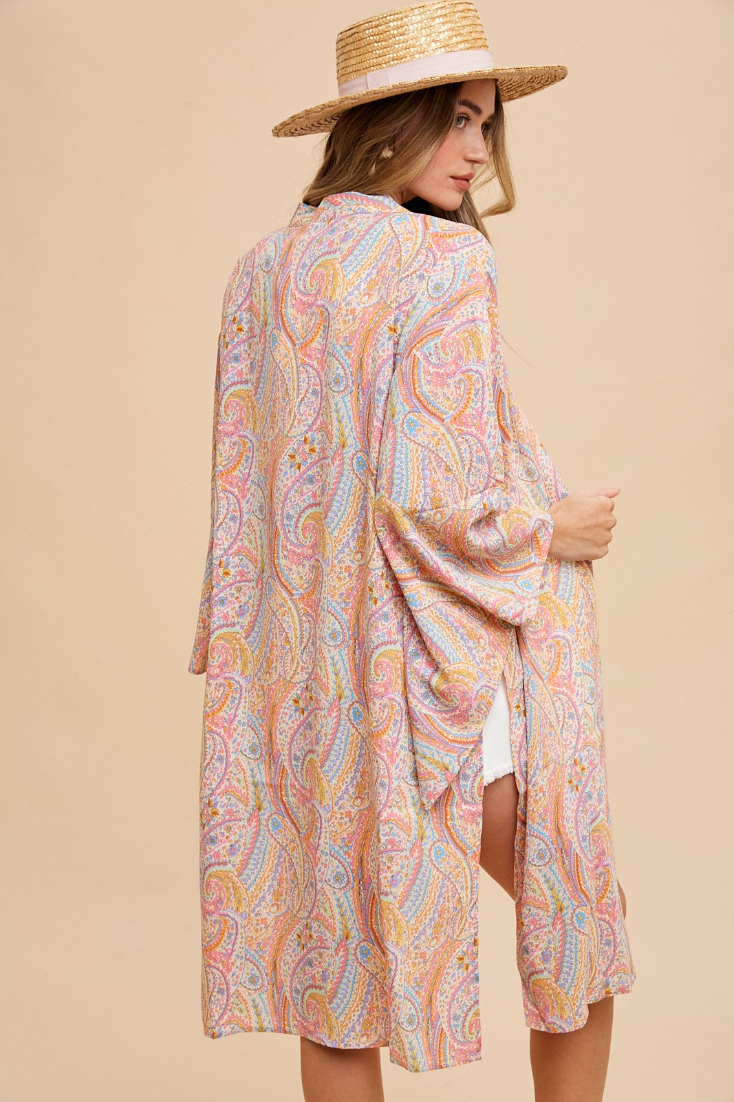 Bright Paisley Woven Kimono