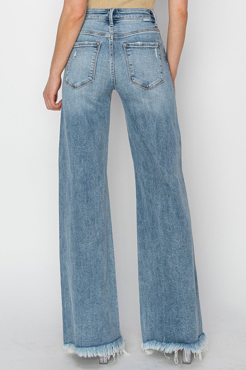 Mid Rise Wide Leg Denim