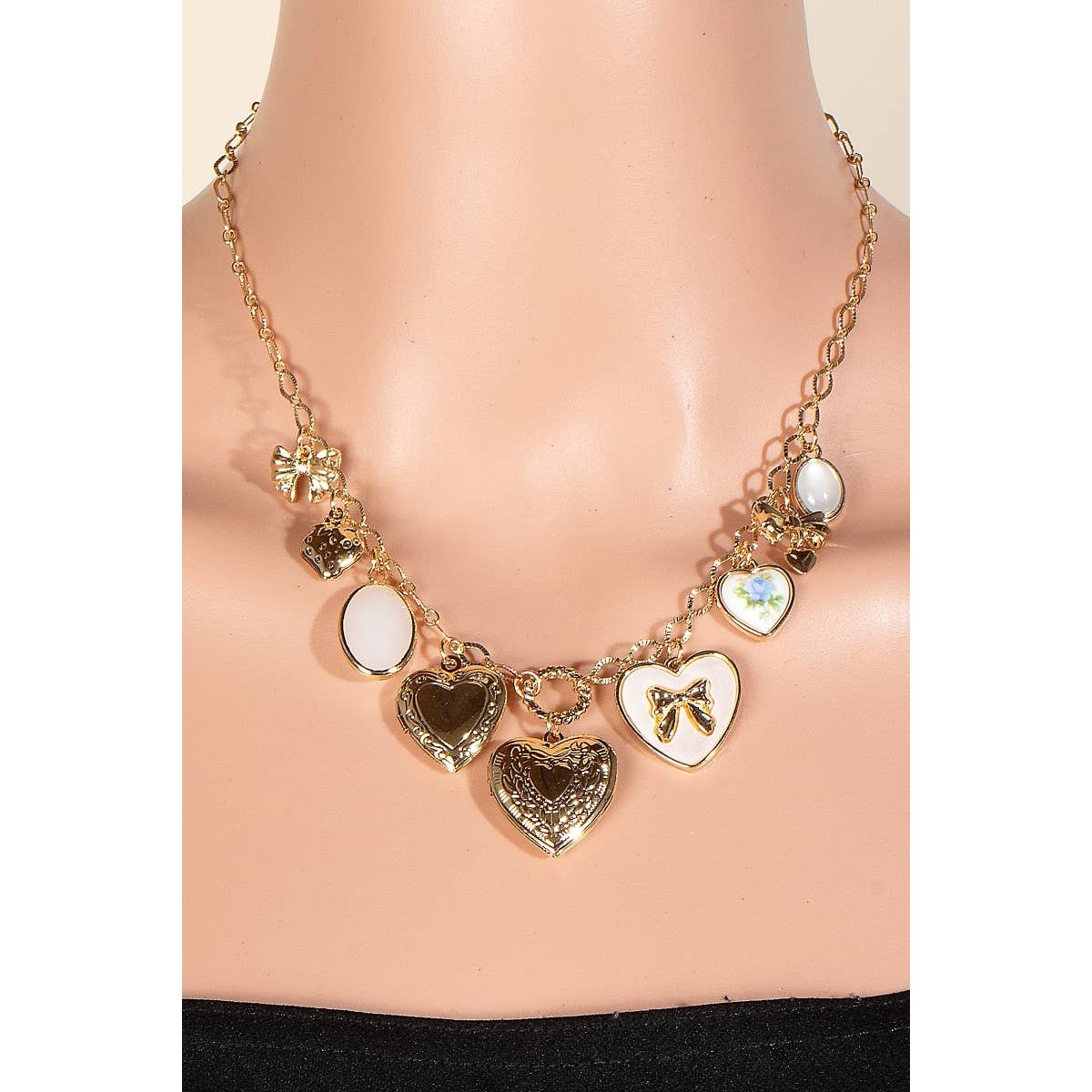 Heart & Bow Charm Necklace