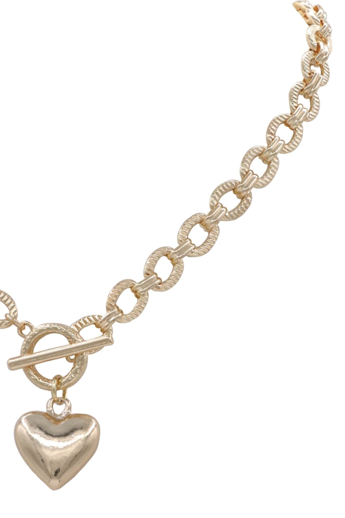 Chunky Heart Pendant Necklace