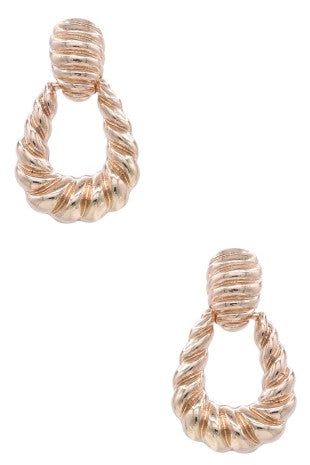 Gold Swirl Statement Earrings