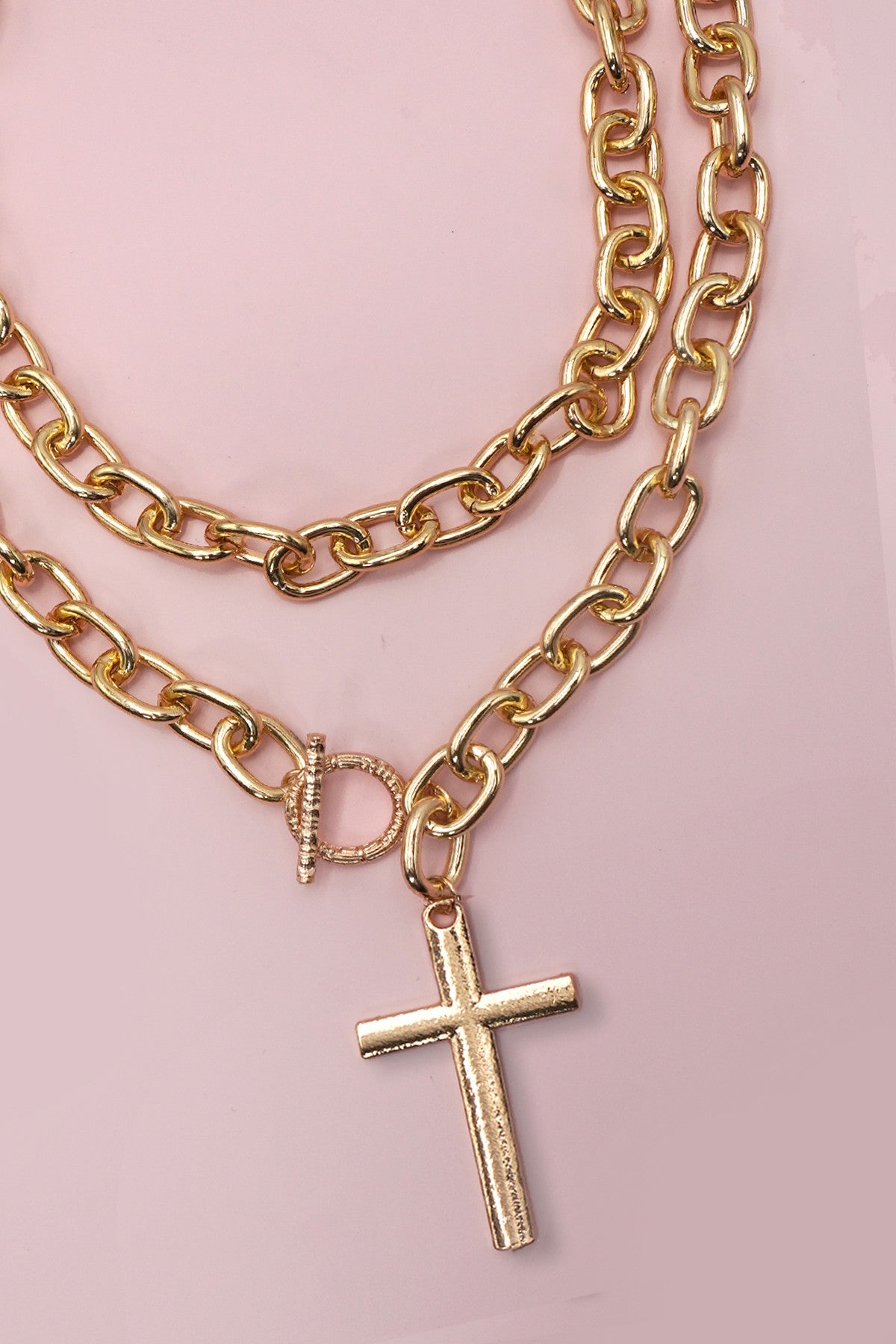 Statement Cross Toggle Necklace