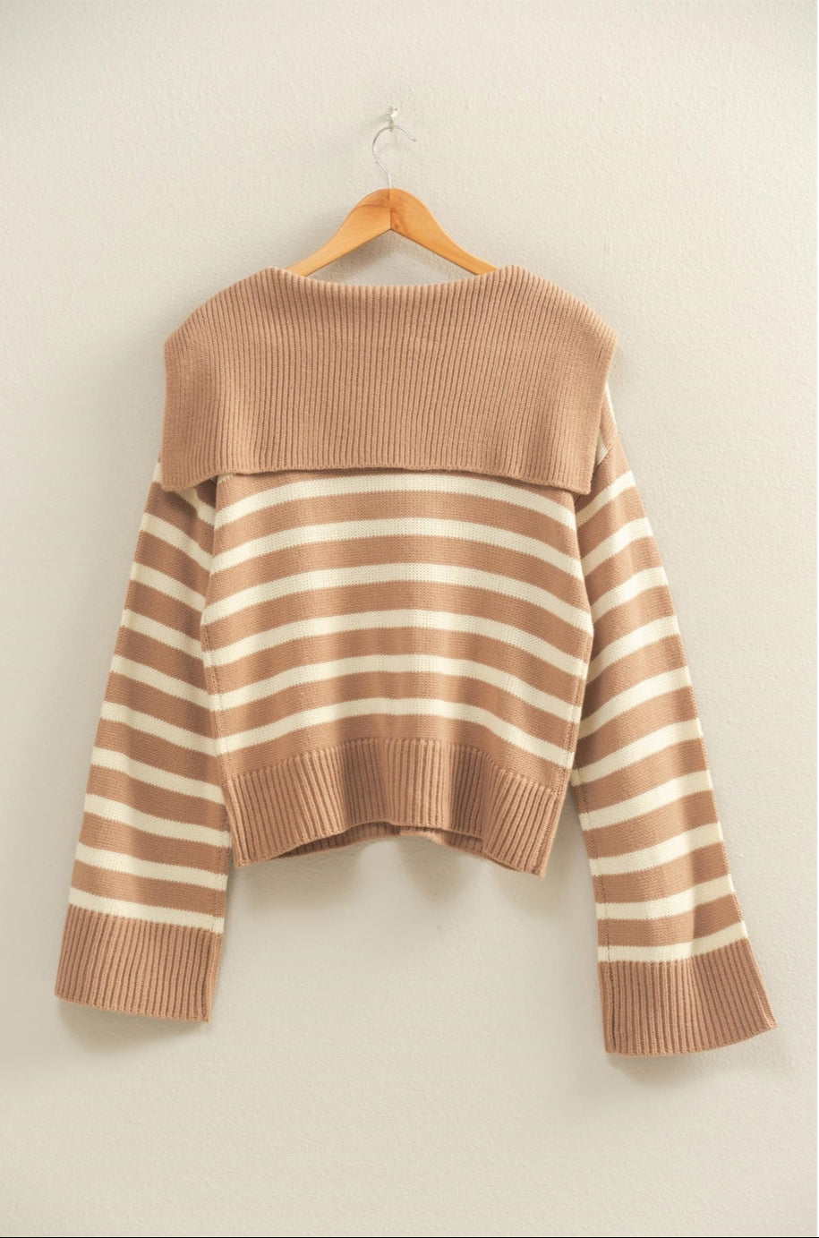 Striped Knit Sailor Collar Sweater