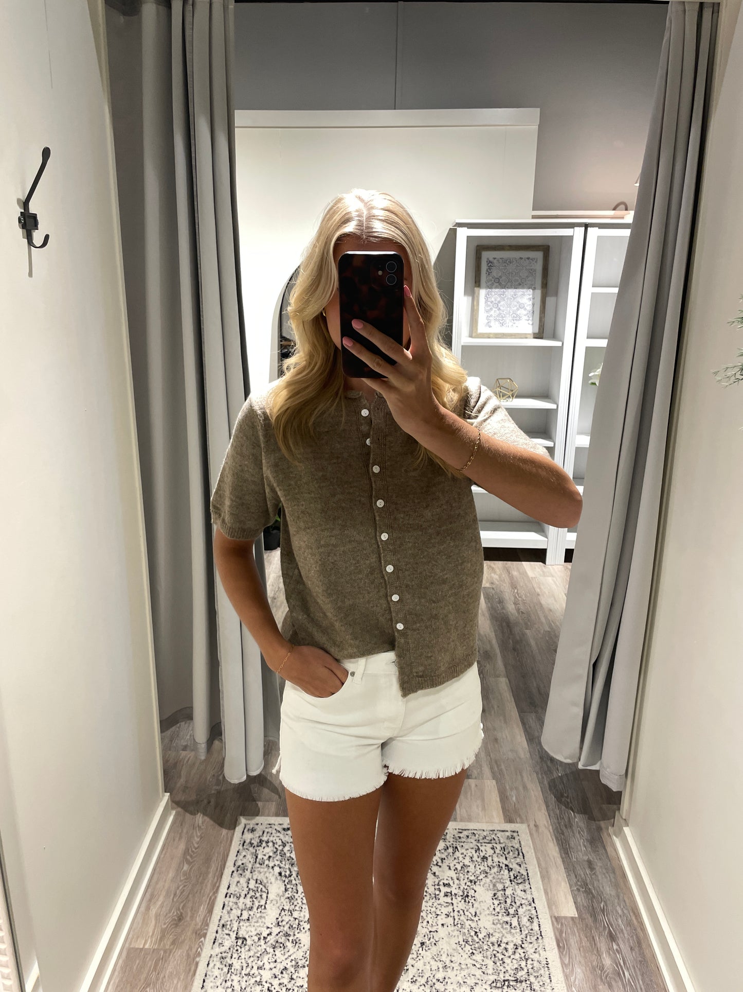 Mocha Short Sleeve Essential Button Down
