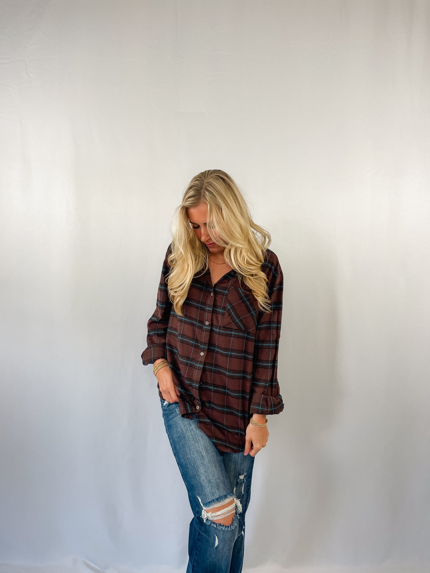 Dark Brown Plaid Flannel