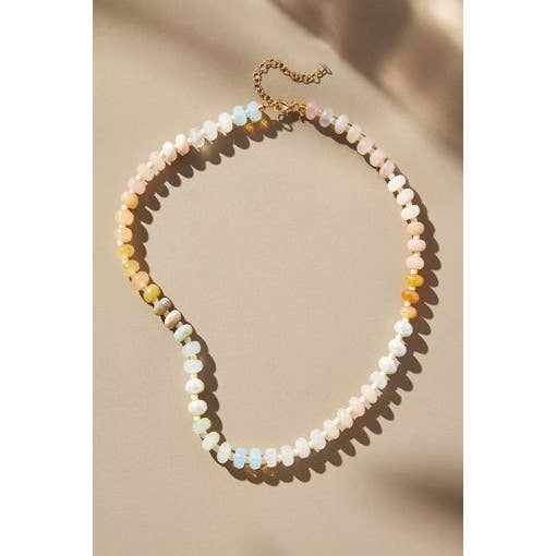 Natural Stone Semi-Precious Glass Mixed Necklace