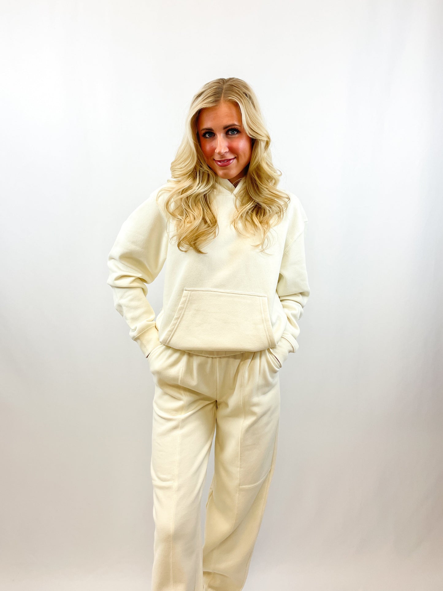 Cream Seam Detail Joggers