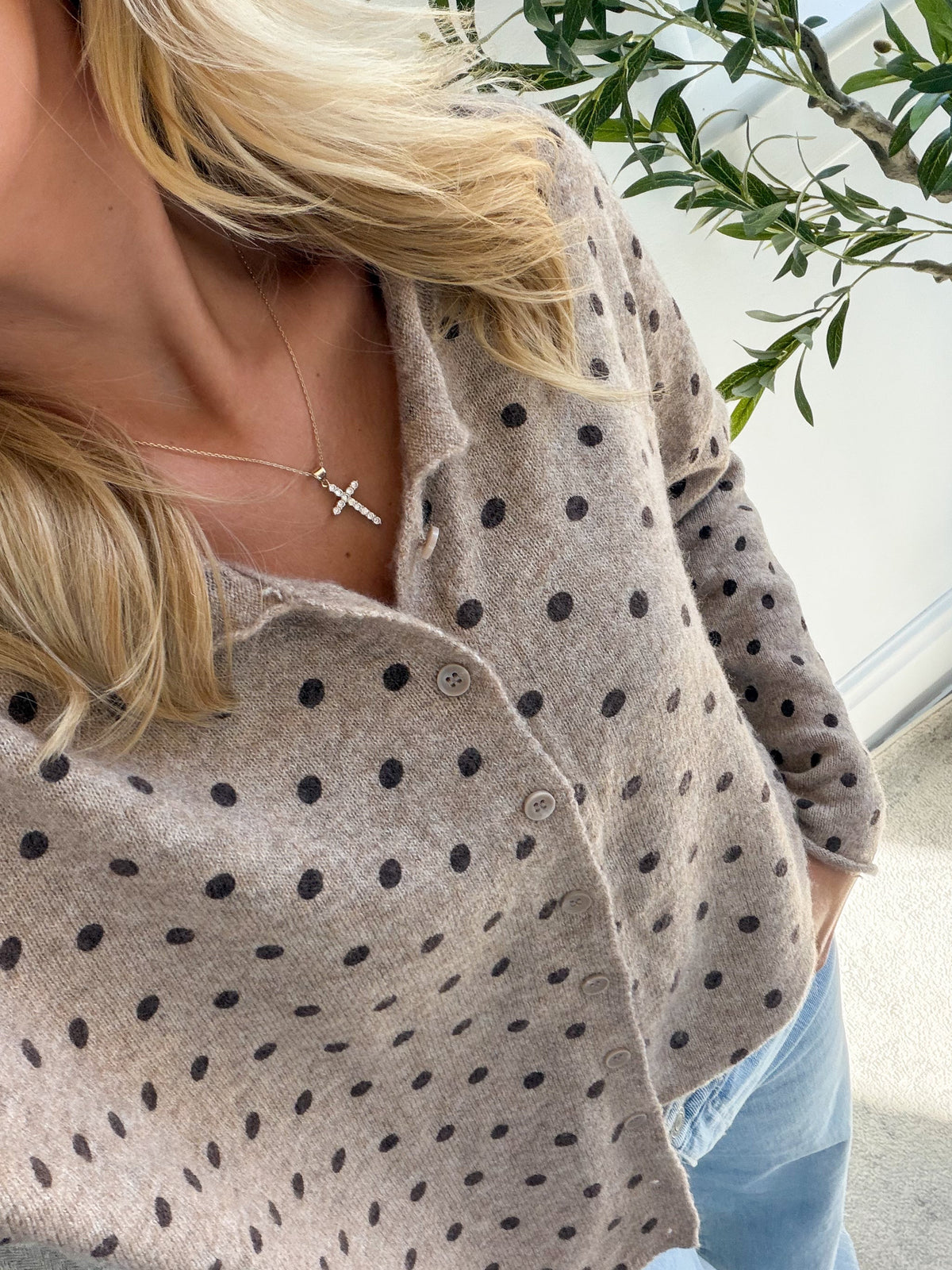Brown Polka Dot Button Down