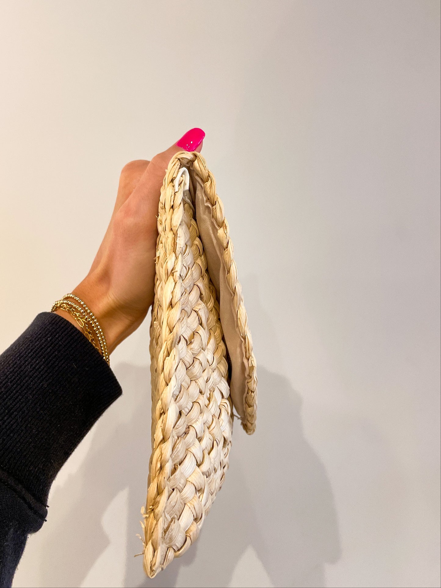 Fold Over Straw Clutch