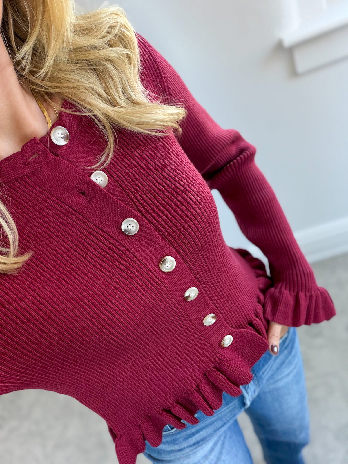 Red Wine Sweater Cardigan