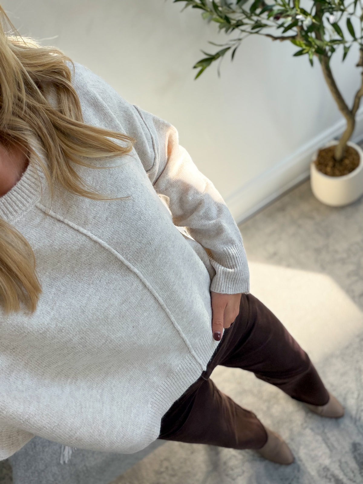 Cream Essential Sweater