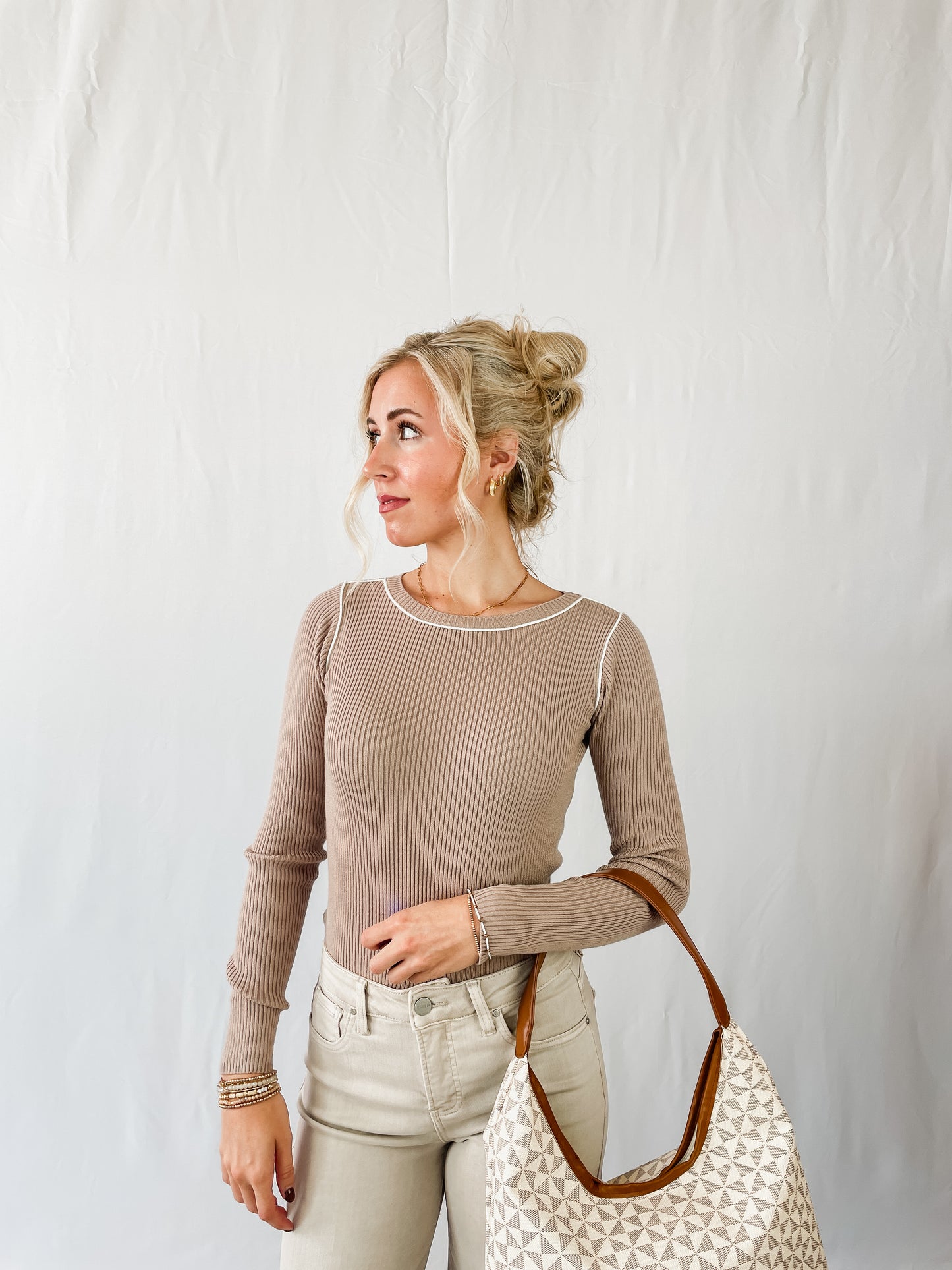 Ribbed Essential Detailed Top