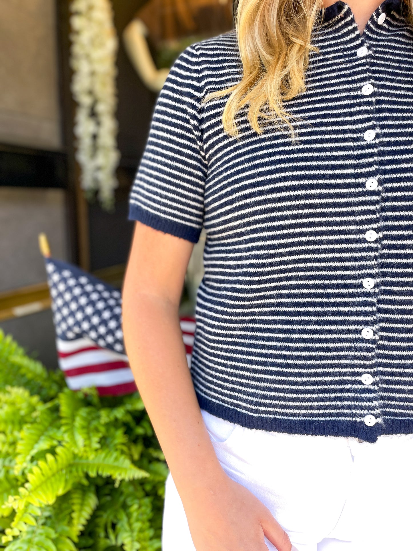Navy Short Sleeve Essential Button Down