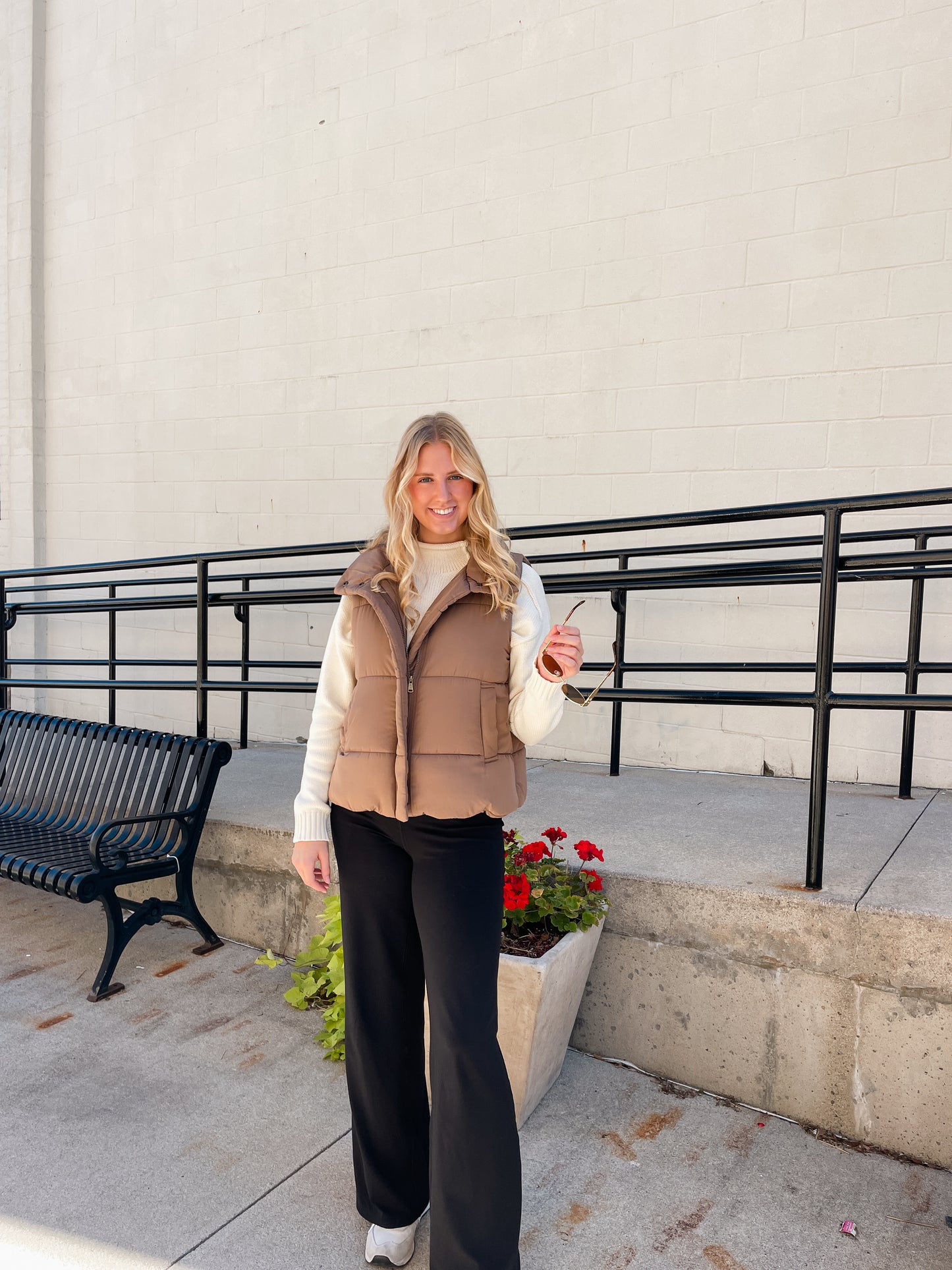 Cocoa Zip Up Puffer Vest