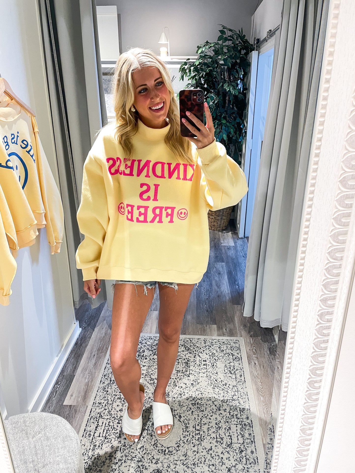 'kindness Is Free' Reversible Mock Neck