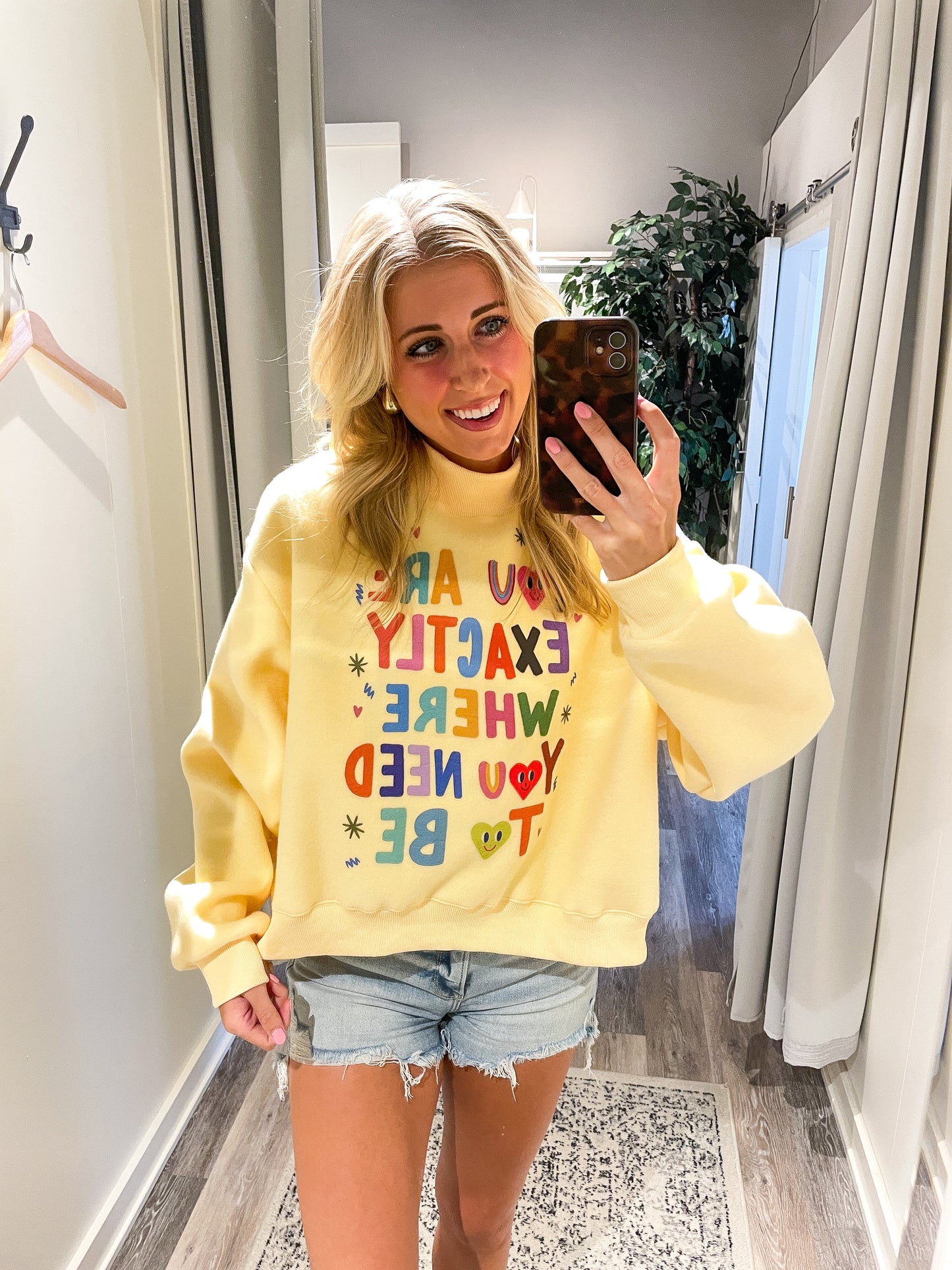 'LIFE IS GOOD' Reversible Mock-Neck