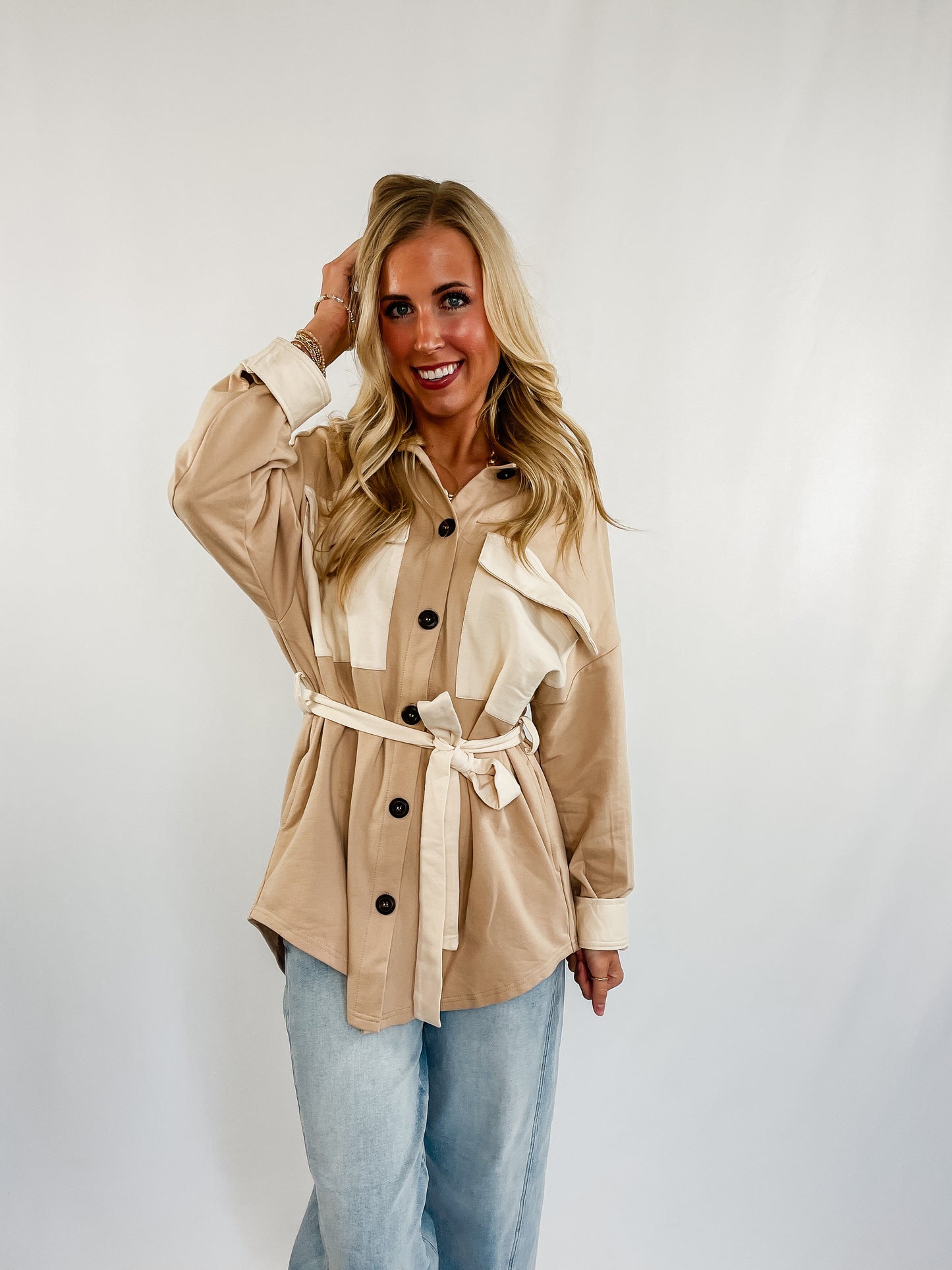 Toasted Almond Belted Jacket