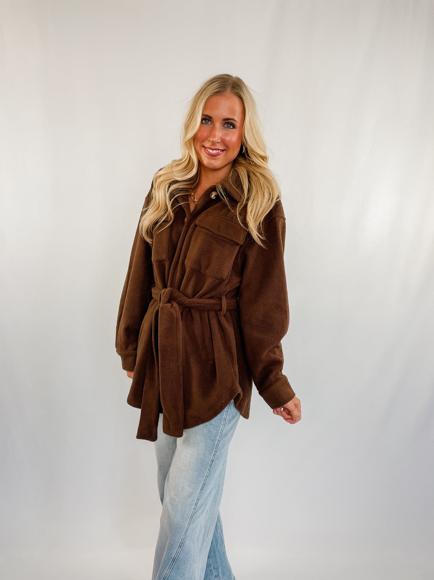 Teddy Fleece Belted Jacket