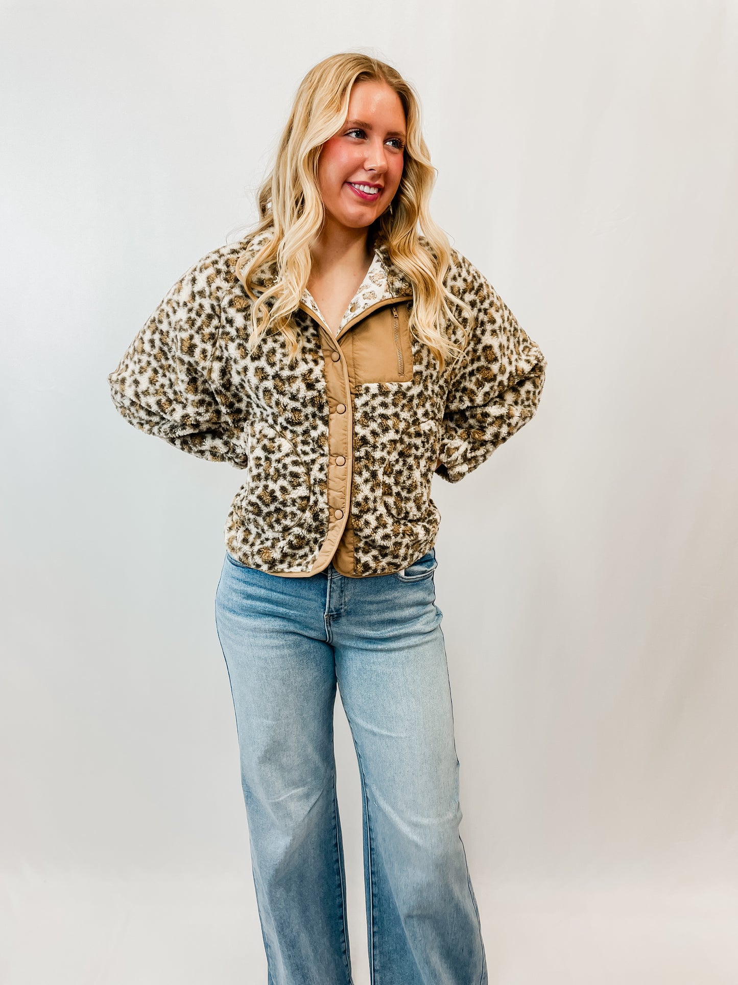 Leopard Print Sherpa Jacket