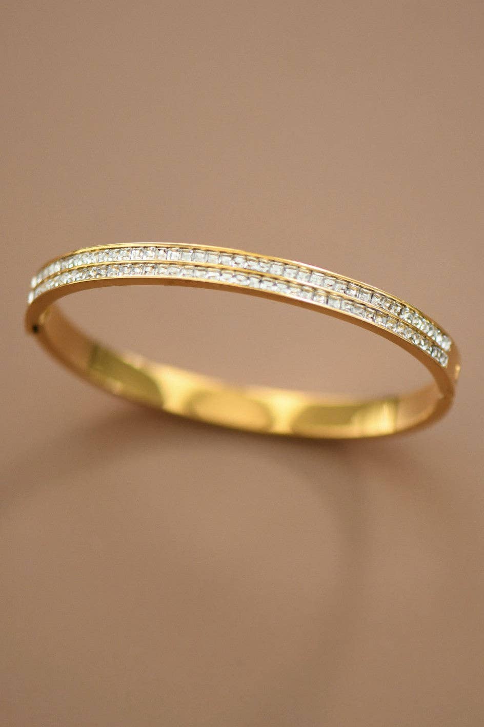 Rhinestone 18K Gold Waterproof Bangle