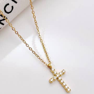 18K Tarnish Free Cross Necklace