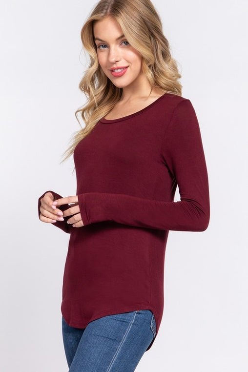 Burgundy Rayon Spandex Top