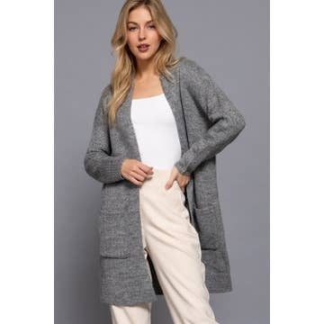 Grey Pocket Cardigan