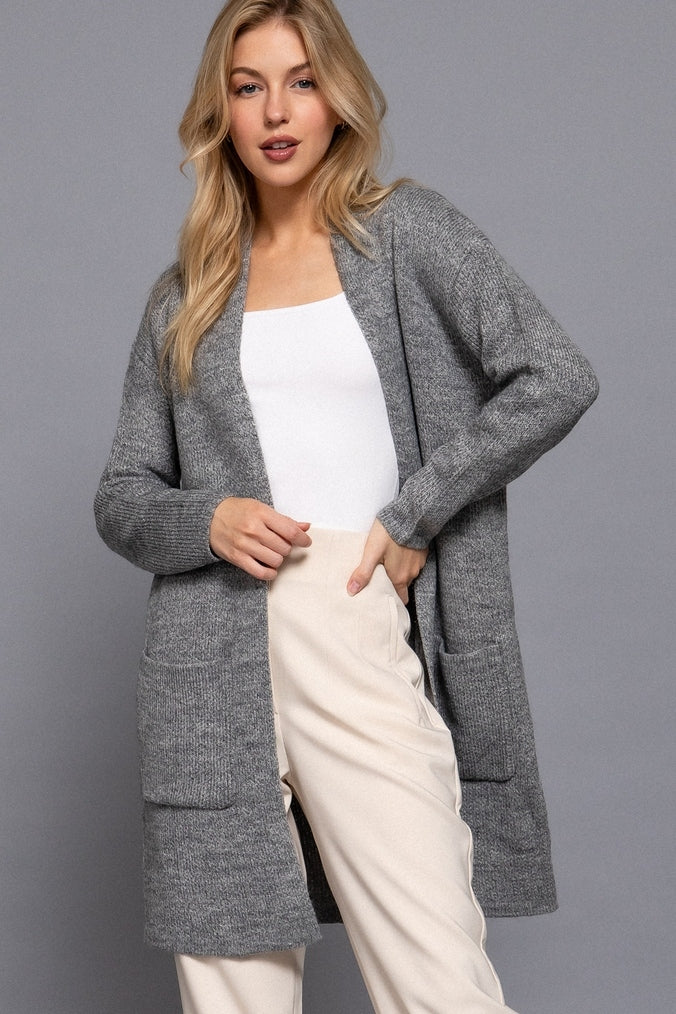 Grey Pocket Cardigan