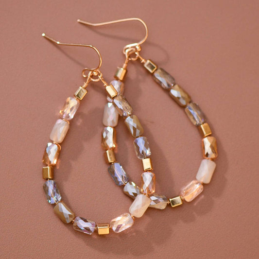 Beaded Glass Crystal Earrings