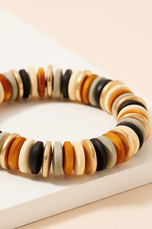 Multi Wood Bead Bracelet