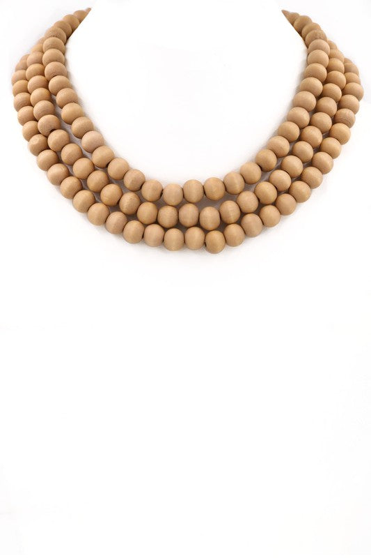 Nude Bead Multi-Layer Necklace