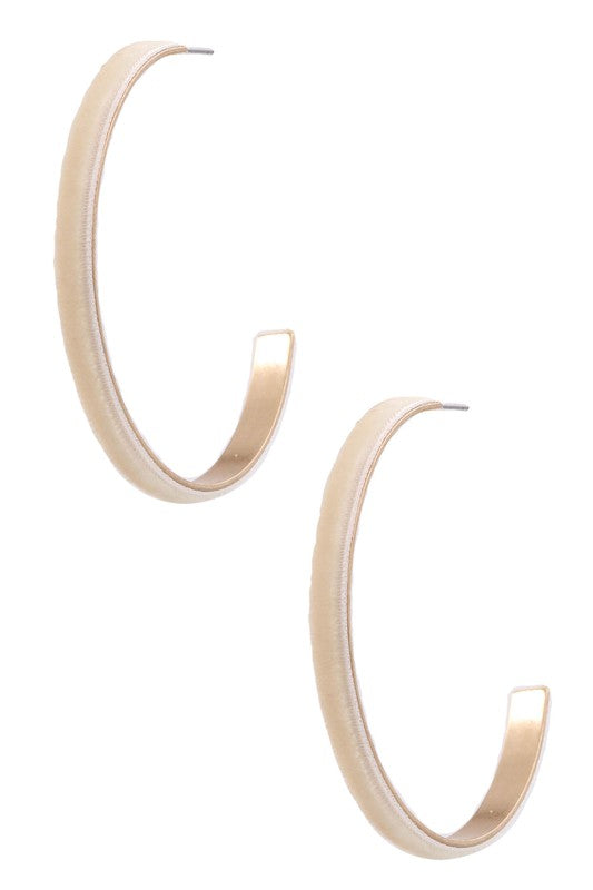 Ivory Suede Hoops