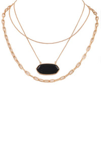Black Stone Layer Necklace
