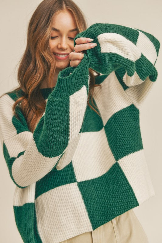 Checkerboard Sweater (Green)