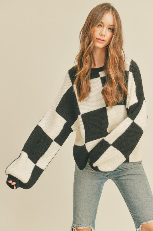 Checkerboard Sweater (Black)
