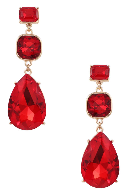 Holiday Jewel Earrings (Red)