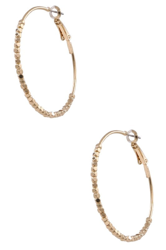 Matte Square Bead Hoops