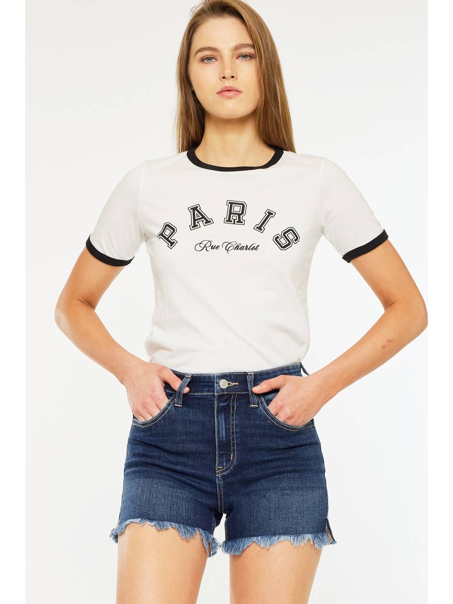 High Rise Dark Wash Jean Shorts