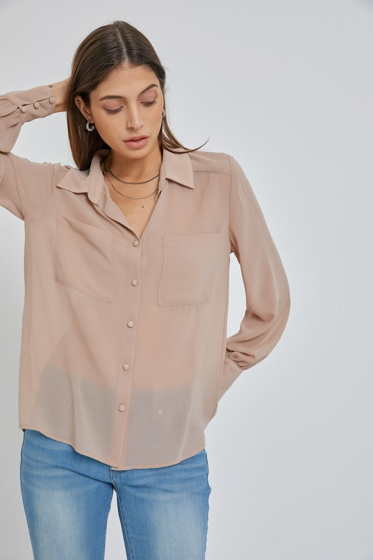 Chiffon Collar Blouse