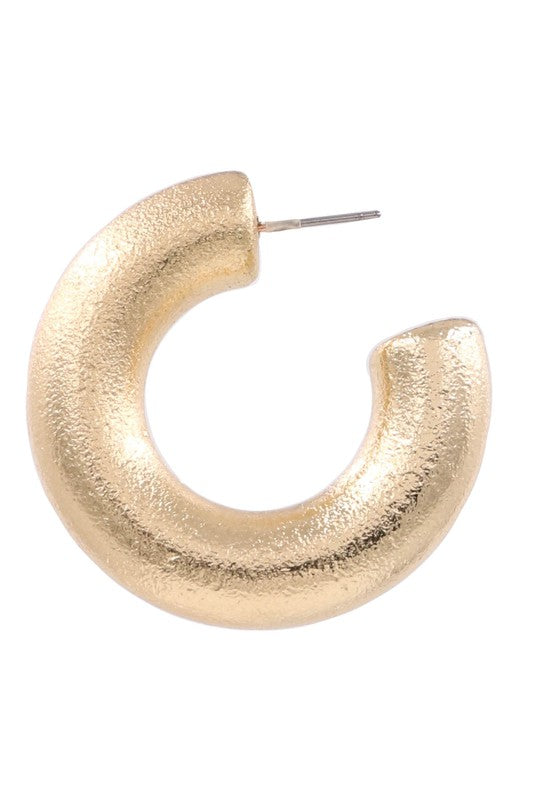 Thick Gold Texture Hoops