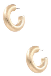 Thick Gold Texture Hoops