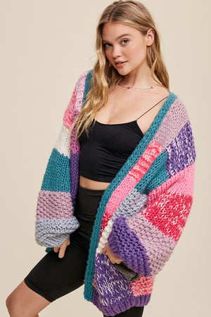 Hand Crochet Bold Knit Cardigan