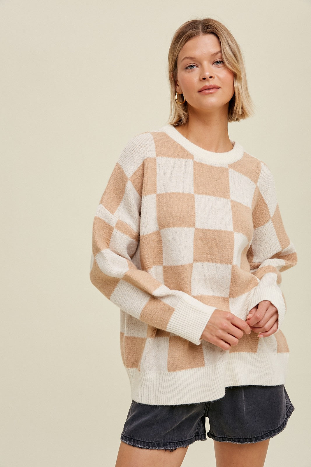 Checkered Oversized Sweater