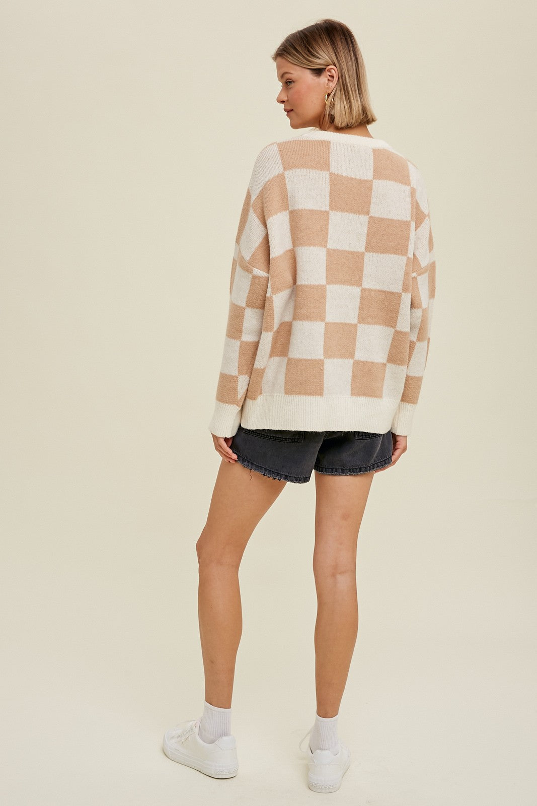 Checkered Oversized Sweater