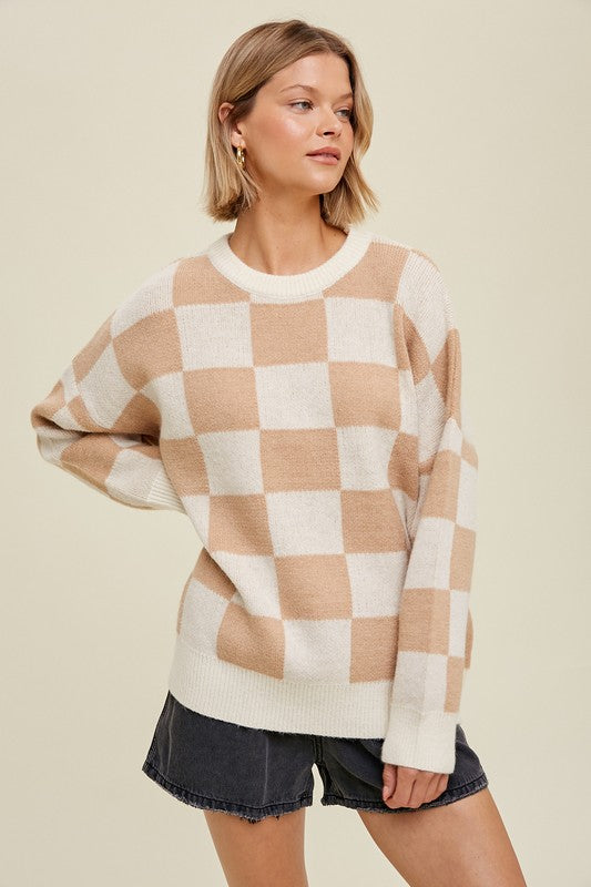 Checkered Oversized Sweater