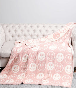 Smile Reversible Blanket (Pink)