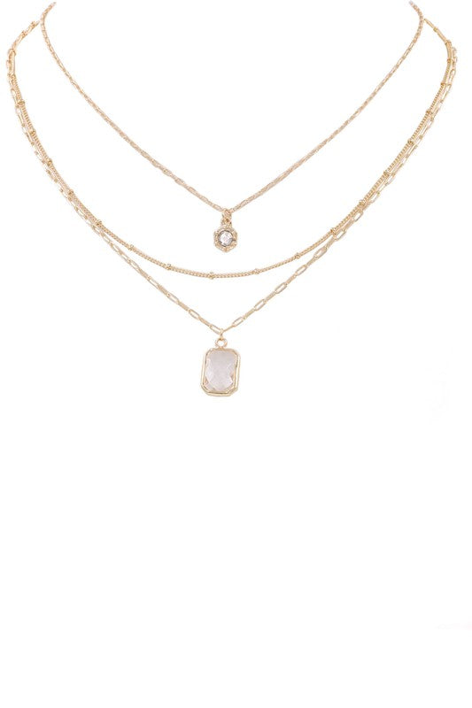 Glass Jewel Layer Necklace