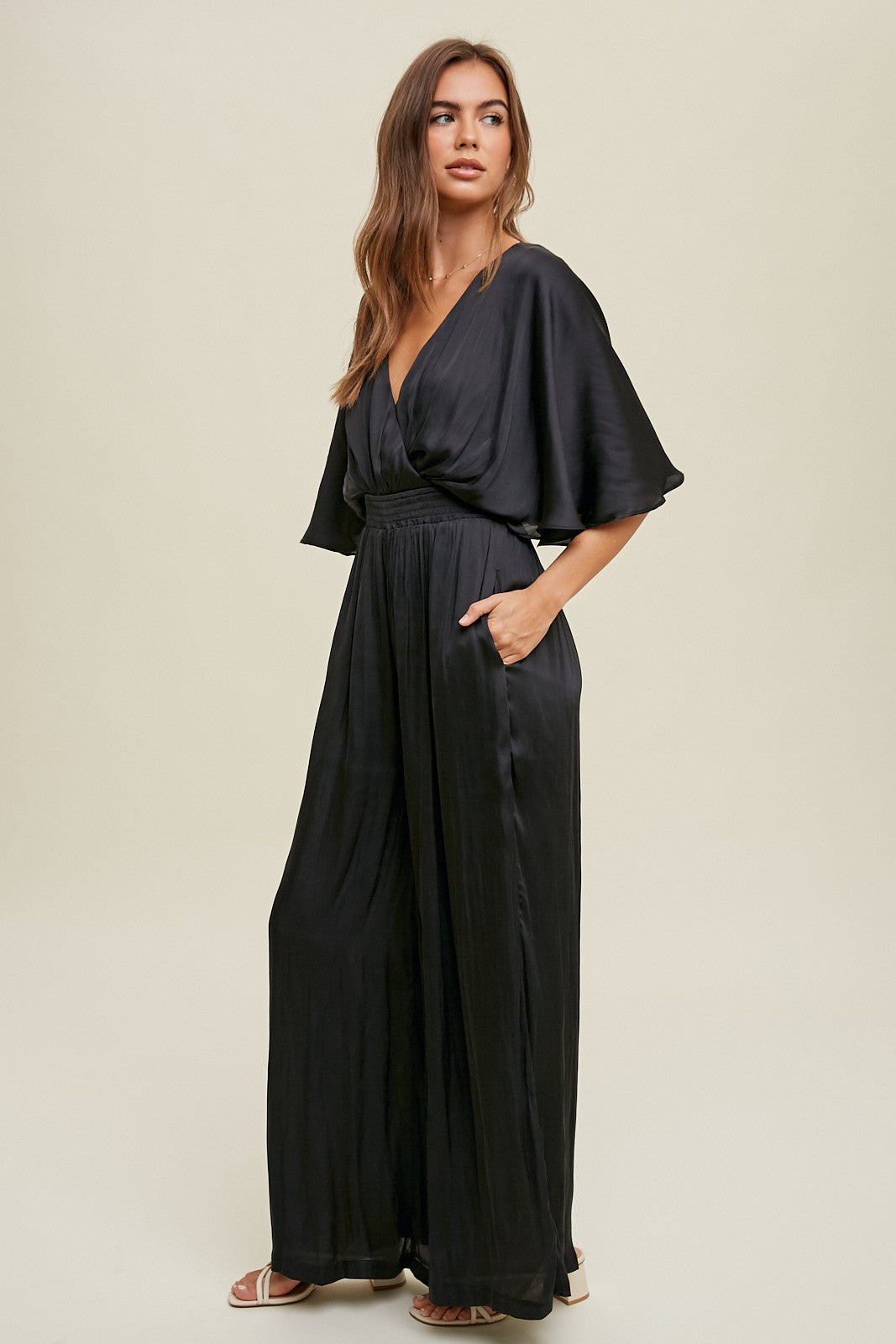 Dani Satin Wide Leg Jumpsuit